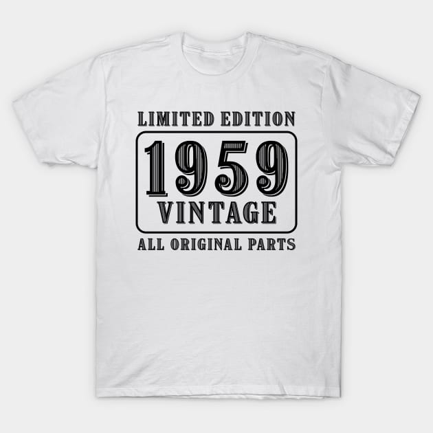 All original parts vintage 1959 limited edition birthday T-Shirt by colorsplash